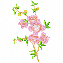 Flowers And Tree Embroidery Design 6